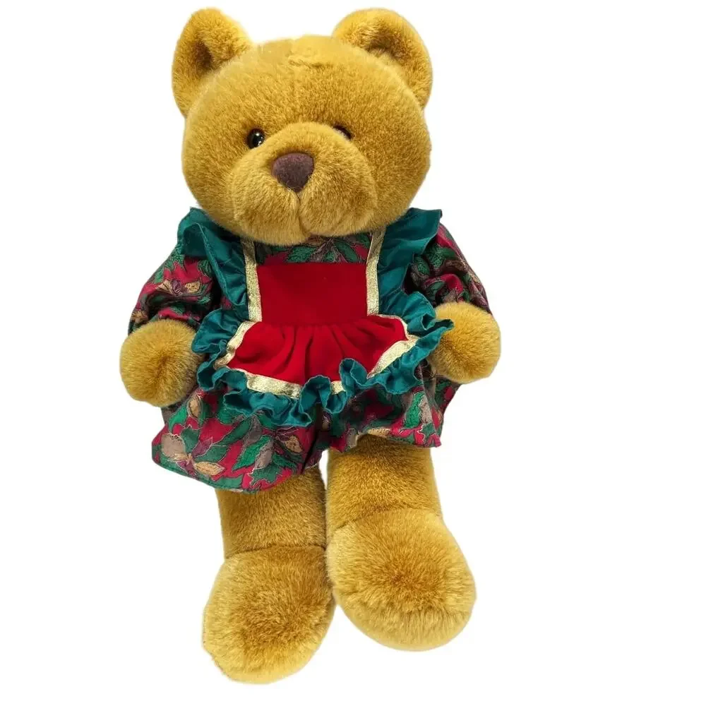 Commonwealth Christmas Mama Teddy Bear Plush Toy Decor Brown Vintage 15